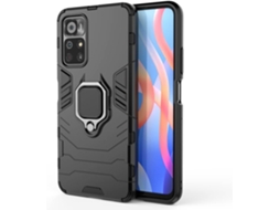 Capa Note Protetora Anel para Xiaomi Redmi Note 11 5G/Poco M4 Pro 5G HONGWE. Anti-Choque Magnética com Anel de Suporte Preto