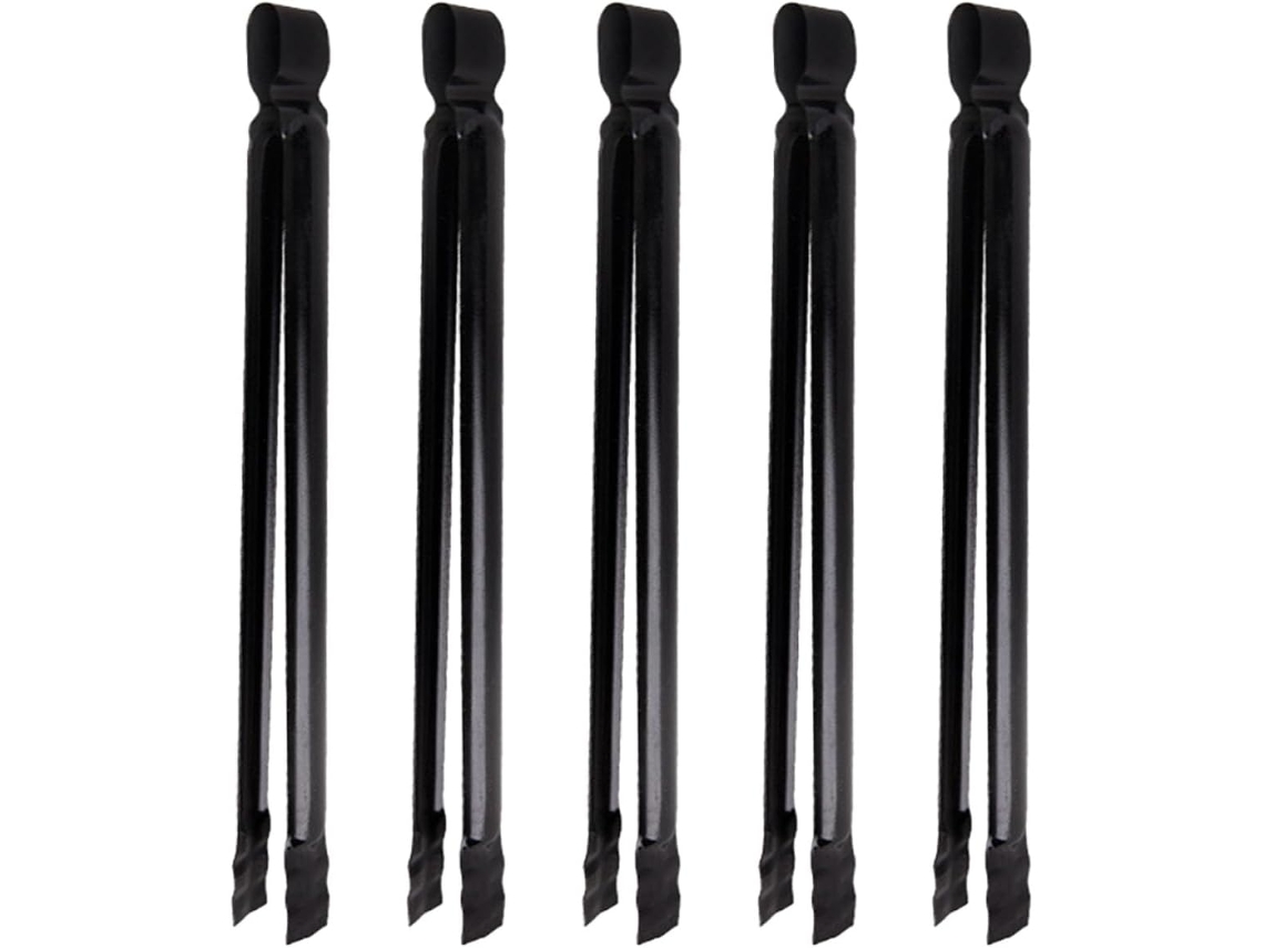 Pinças Para Carvão Churrasco, Conjunto De 5 Peças, Aço Maciço, Cabo Longo Ergonômico, Ferramenta Versátil Para Lareira E