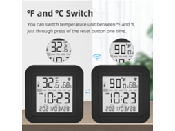 Controle Remoto Infravermelho Wifi Tuya 3 Em 1 Com Sensor De Temperatura E Umidade, Compatível Com Alexa
