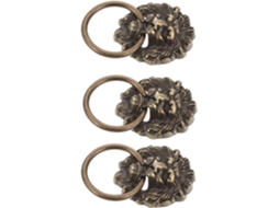 Puxadores De Gaveta Lalafina 3em Formato Cabeça Leão, Estilo Chinês Vintage, Em Liga De Zinco Marrom, Fáceis De Instalar