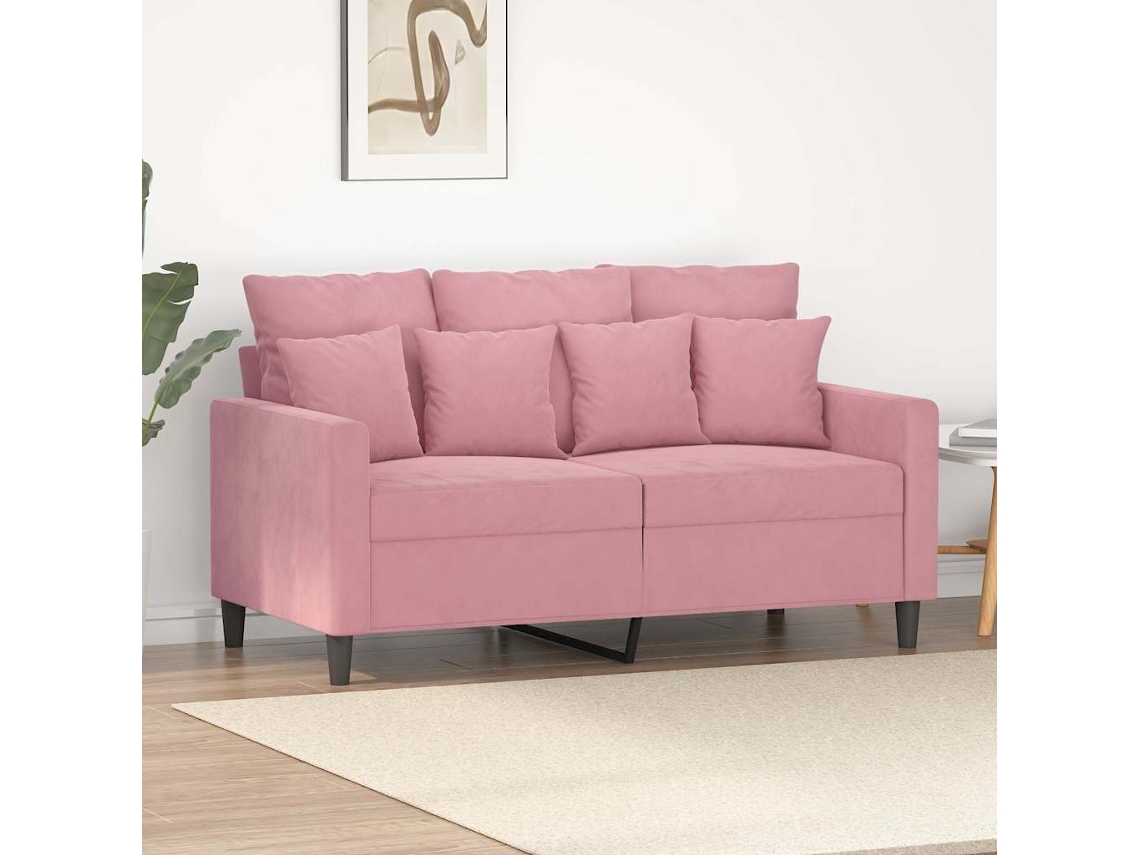 Vidaxl Sofá De 2 Lugares Veludo 120 Cm Rosa