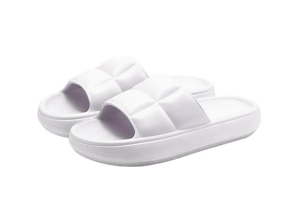 Chinelo de banheiro Fasst EVA aberto na frente, macio e antiderrapante, para homens e mulheres, branco.
