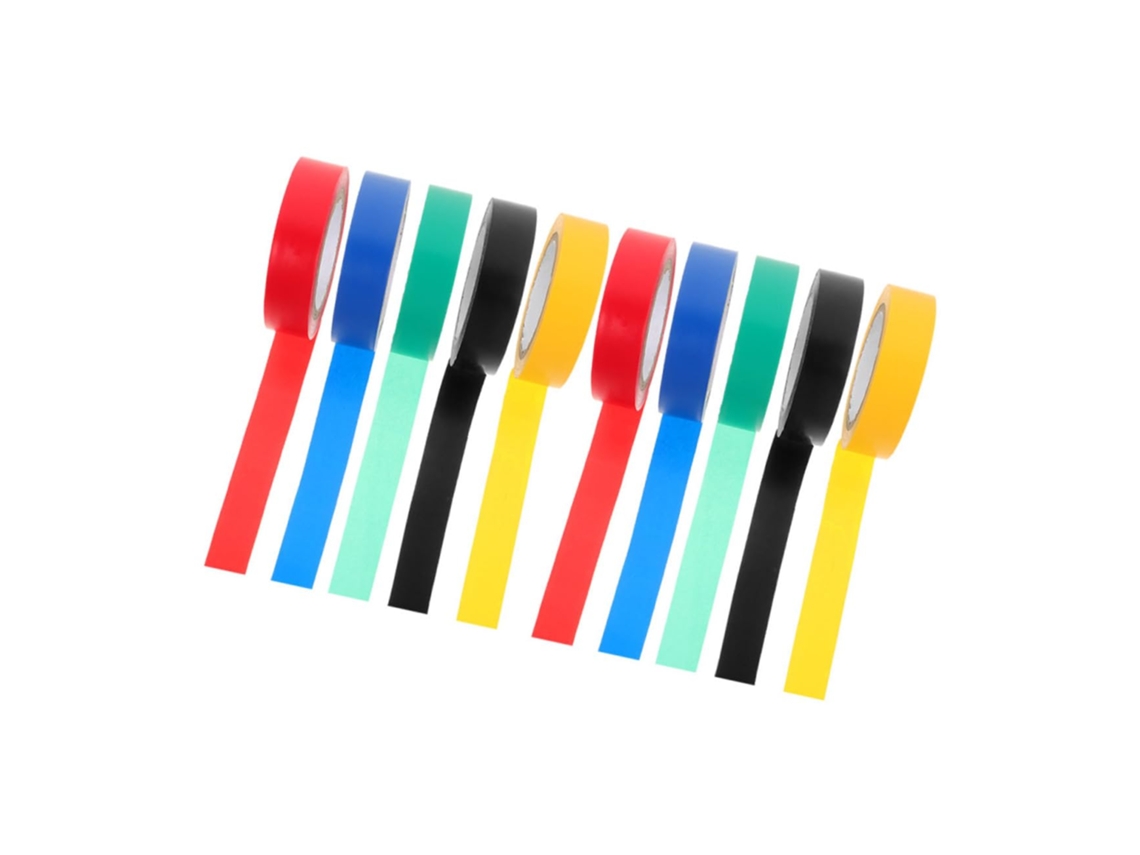 Fita Isolante Colorida Smasolo, 10 Rolos, Para Cabos Elétricos, Uso Interno E Externo, Alta Temperatura