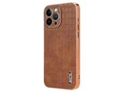 Capa Azns Para Iphone 13 Pro Max Com Textura De Crocodilo E Galvanoplastia Em Putpu