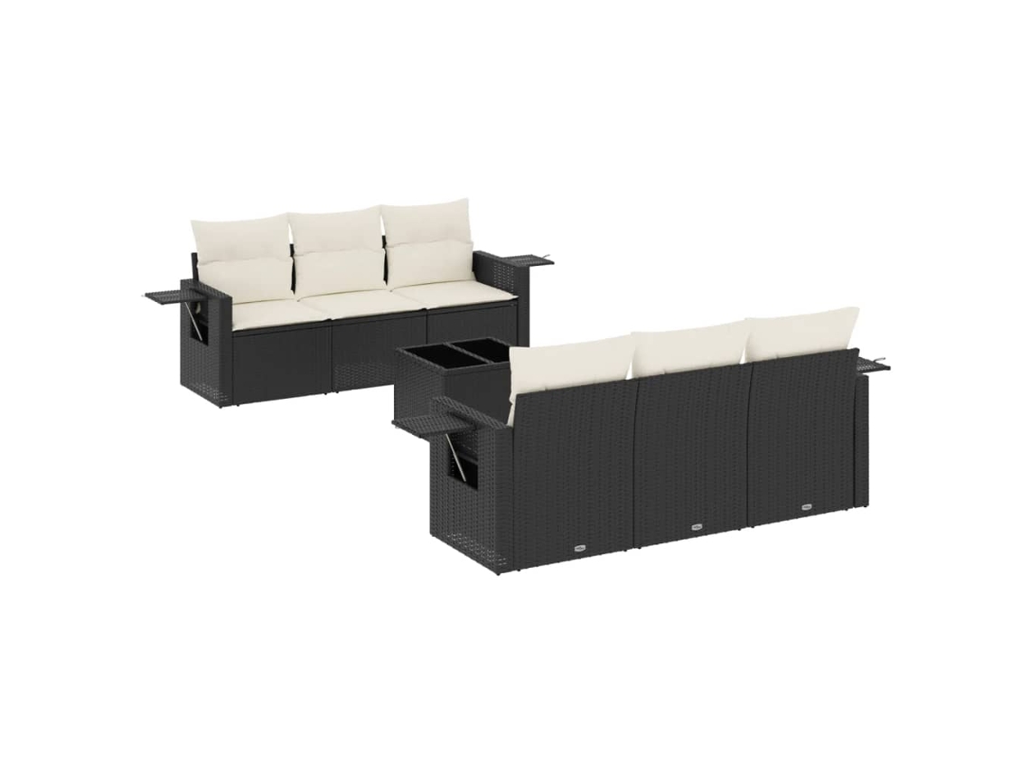 Garden Sofa Set, Garden Sofa Sets Vidaxl Preto Rattan / Vime (n/a)
