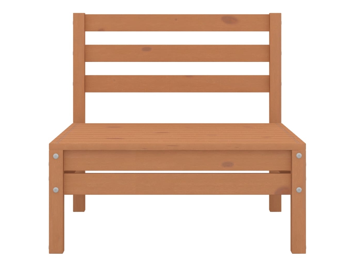 Sofás de Centro de Jardim 2 Peças de Madeira Maciça de Pinho Marrom Mel