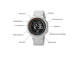 Reloj Deportivo Impermeable Led Con Cuenta Regresiva Y Alarma Para Exterior Gris