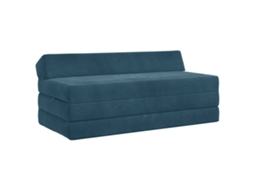 Vidaxl Sofá Cama Dobrável Azul 120 X 60 X 49 Cm Tecido