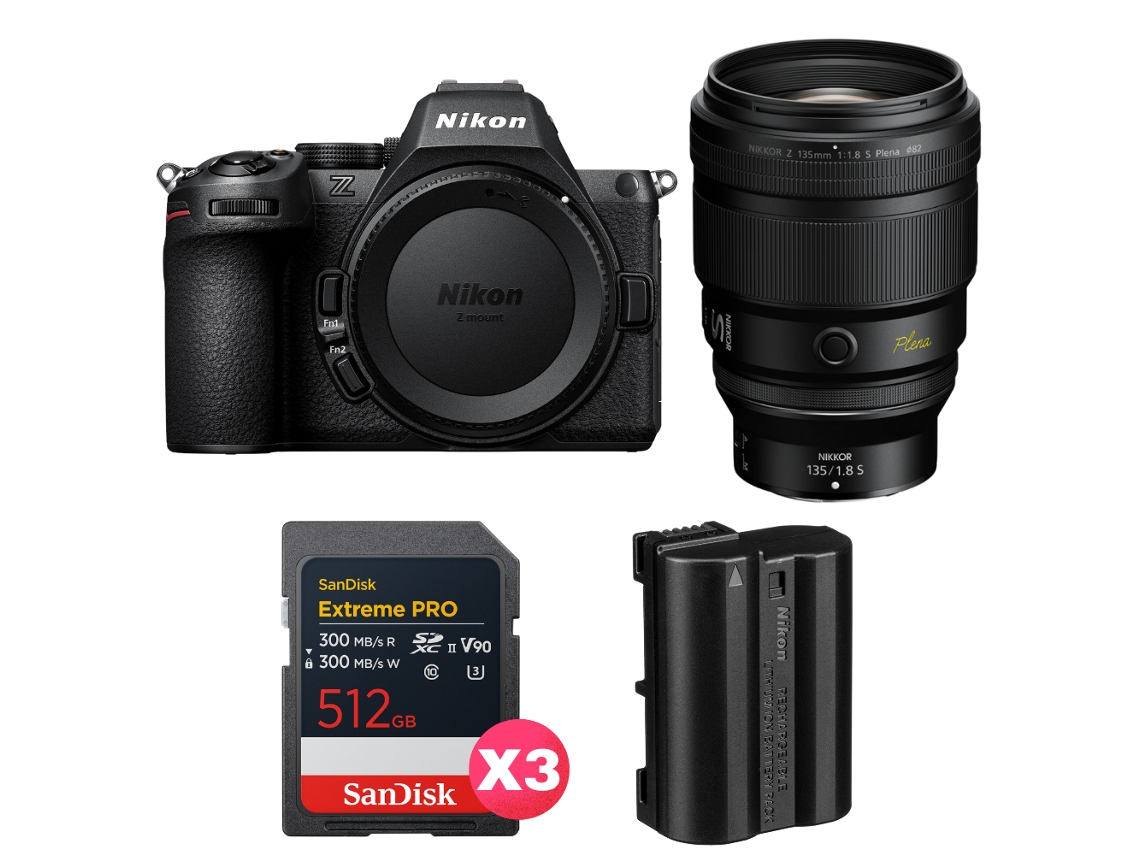 Z5 Ii + 135mm F/1.8 S Plena + 3 Sandisk 512gb Extreme Pro Uhs ii Sdxc + Nikon En el15c + Ebook “20 Dicas para Fotos Que Impressionam” NIKON