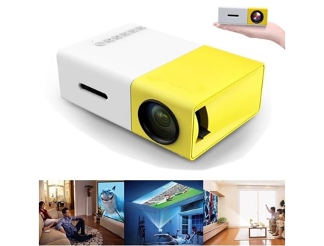 Miniprojetor de Vídeo Portátil Yg300 Full Hd 1080P Home Multimedia Cinema Theater Amarelo MINIDIVA