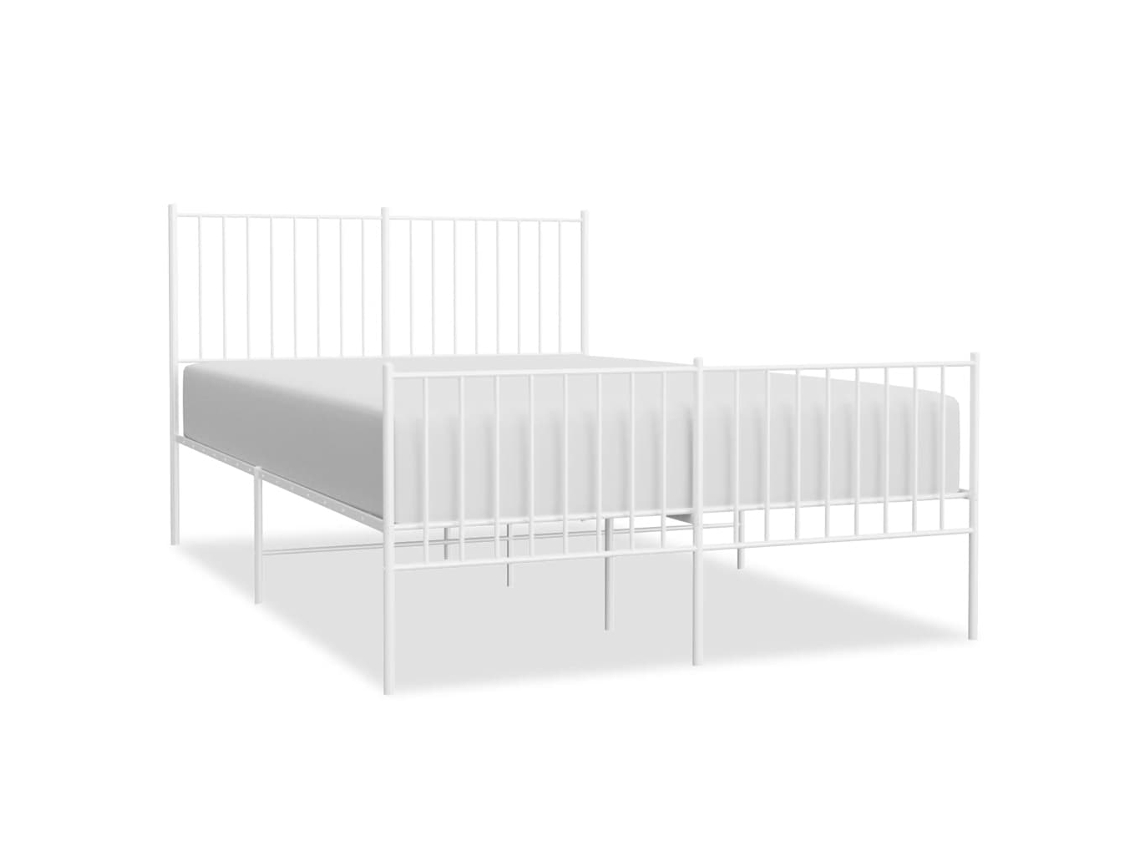 Estrutura de Cama com Cabeceira e Pés Metal Branco MAISON EXCLUSIVE 135x190 cm