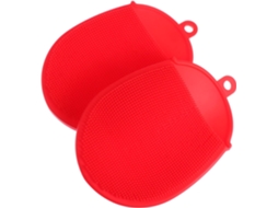 Conjunto De 2 Escovas Banho Silicone Macio Para O Couro Cabeludo, Sem Cabo, Ideais Para Viagens