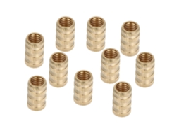 Kit Com 10 Porcas De Inserção Serrilhadas Latão M10*11,5*20 Para