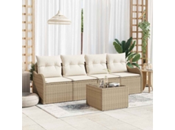 Vidaxl Conjunto De Sofá De Jardim 5 Unid. 4-número De Lugares