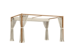 Pérgola De Jardim 4x3m Com Teto Retrátil, Telas Laterais Em Malha E Estrutura De Alumínio Para Terraço Natural.