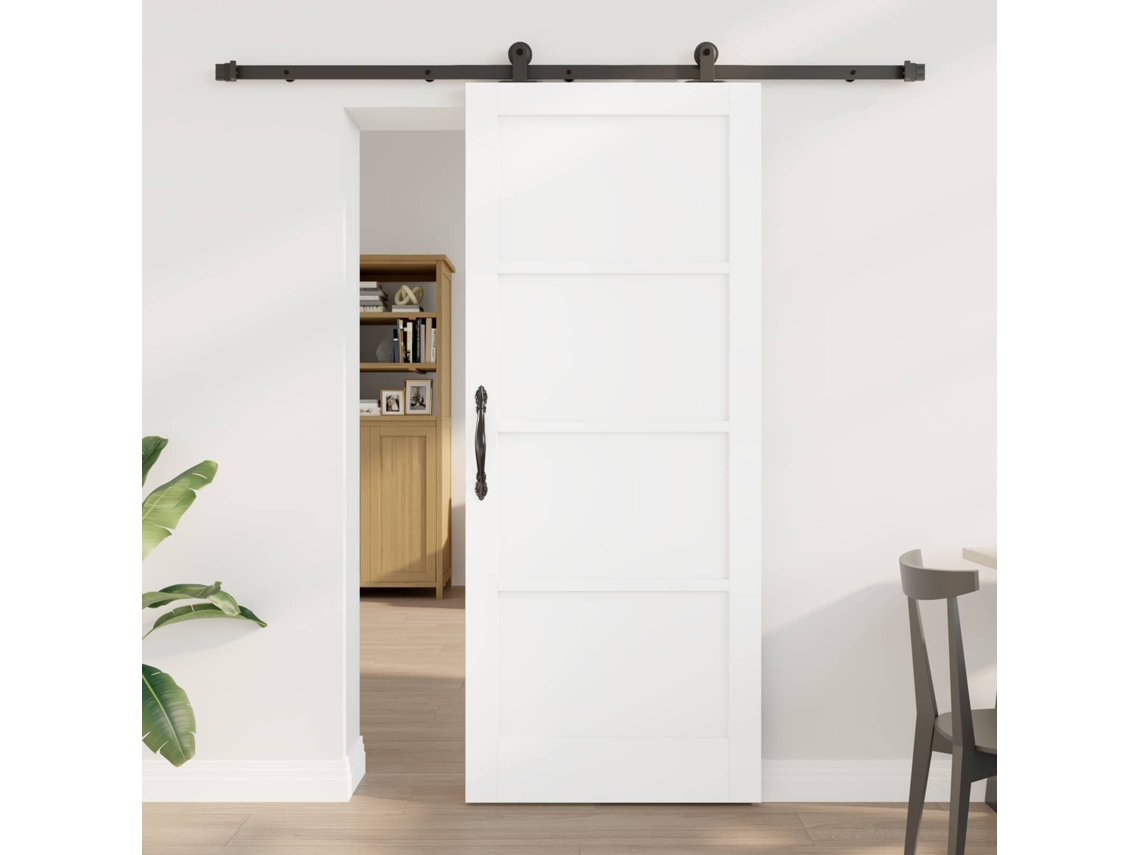 Vidaxl Porta Deslizante Branco E Preto 83 X 202 Cm