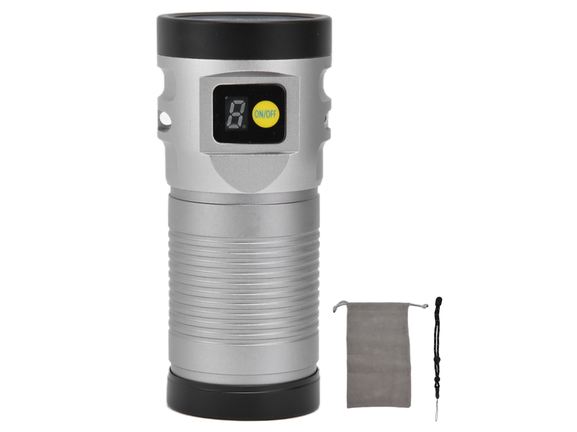 2026 lanterna Led Mais Brilhante 8 Modos Type C 9000mah Impermeável Luz Multifuncional Exterior para Camping Cinza