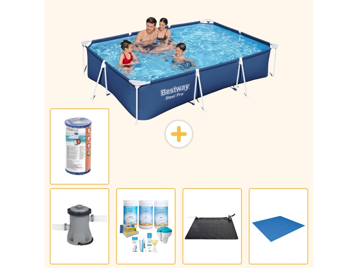Bestway Piscina Bestway Steel Pro Retangular - 300x201x66 Cm - 6-peças S22087