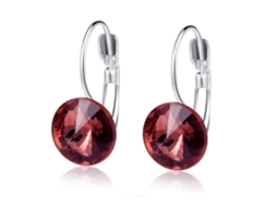 Brincos De Cobre Anti-alergia Com Decoração De Zircão Roxo