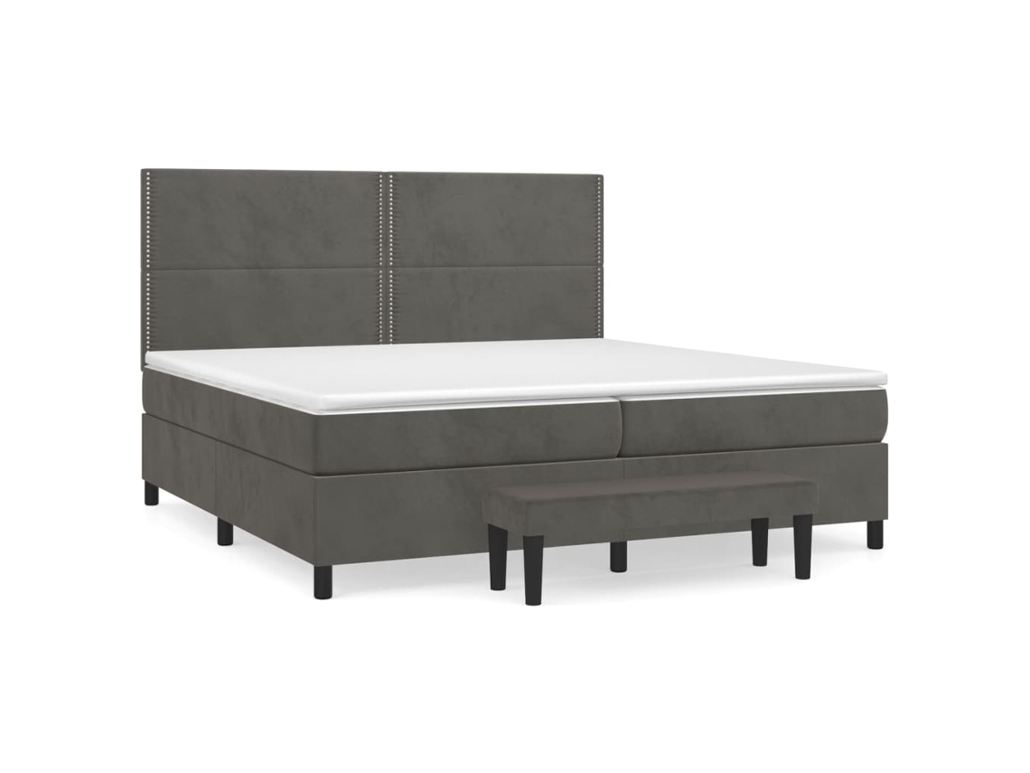 Box Spring Bed, Box Spring Beds Vidaxl Cinzeto Veludo (200 X 200 Cm)