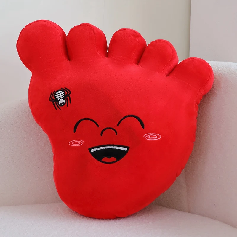 Almofada Criativa para Sofá com Estampa de Pegada de Adulto MDUG (vermelho 50cm)