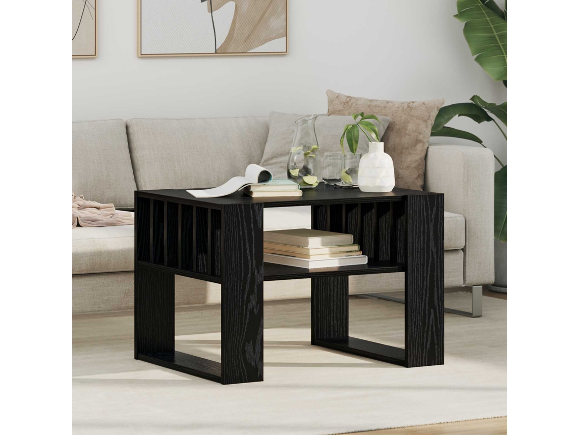 Vidaxl Mesa De Centro Carvalho Preto 66 X 49,5 X 45 Cm