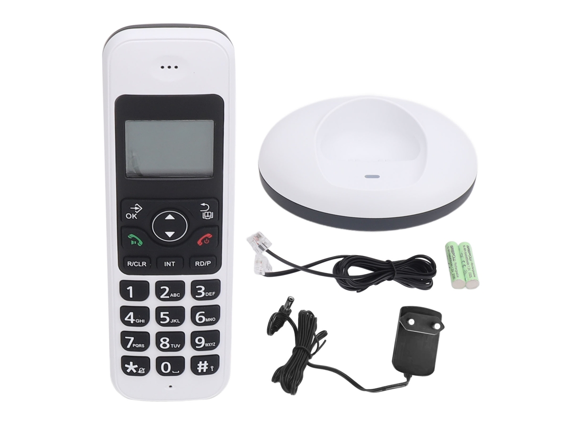Telefone sem fio com botões grandes, ideal para idosos, com identificação de chamadas e espera EOOCOO