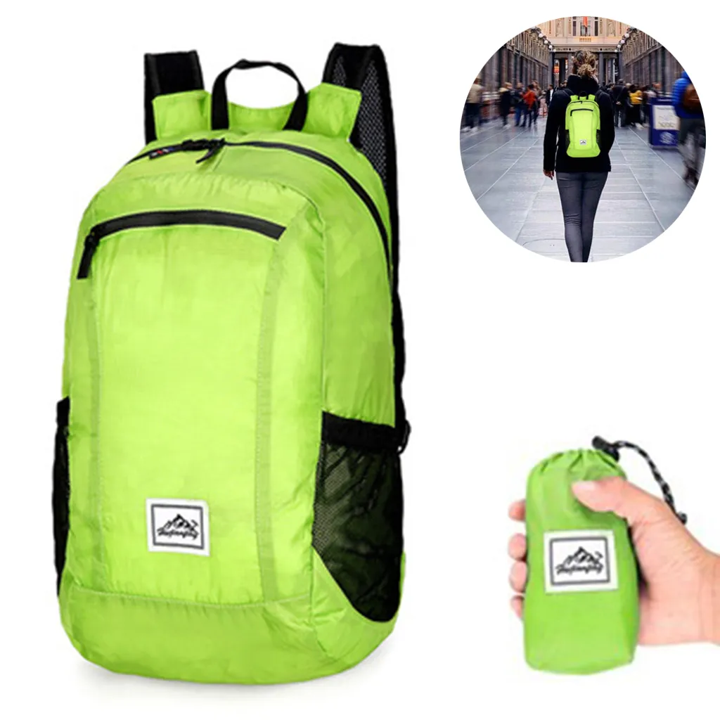 Mochila Dobrável E Impermeável Para Caminhadas, Verde, Para Transporte E Organização Prática Dos Artigos Indicados