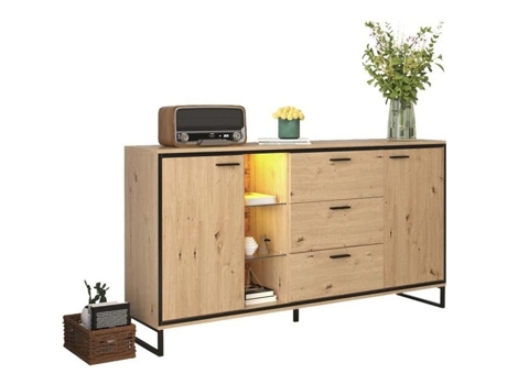 Móveis Buffet Para Sala De Estar Hongya® Bahut Cômoda Moderna De Madeira Estruturada Com Grade De Armazenamento C 160 X P 40 X A 85 Cm
