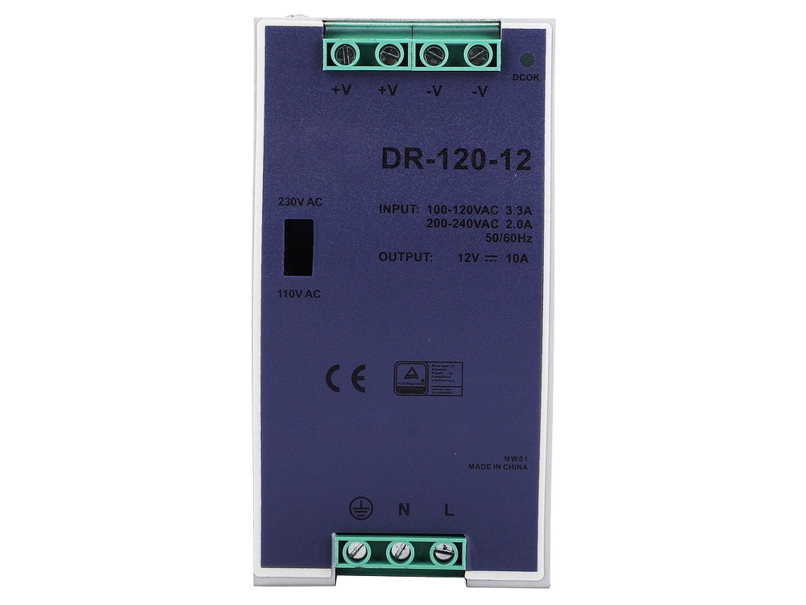 Hkj fonte de Alimentação Din Rail Dr 120 12 de Alta Precisão 120w 12v para Equipamento Industrial