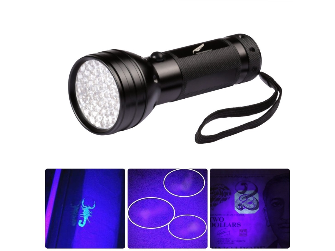 Lanterna Uv Roxa Com 51 Leds Para Teste De Fluorescência Em Unhas