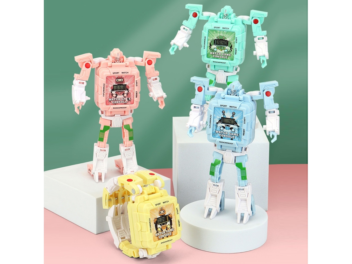 Primerox relógio Eletrônico Digital Robô Deformado para Crianças Brinquedo Presente de Natal