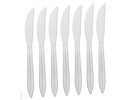 Pack 100 Cuchillos - Cubiertos De Plástico - Reutilizable - Alta Resistencia, Cuchilllos De Plástico Para Cumpleaños, Picnics, Fiestas, (100)