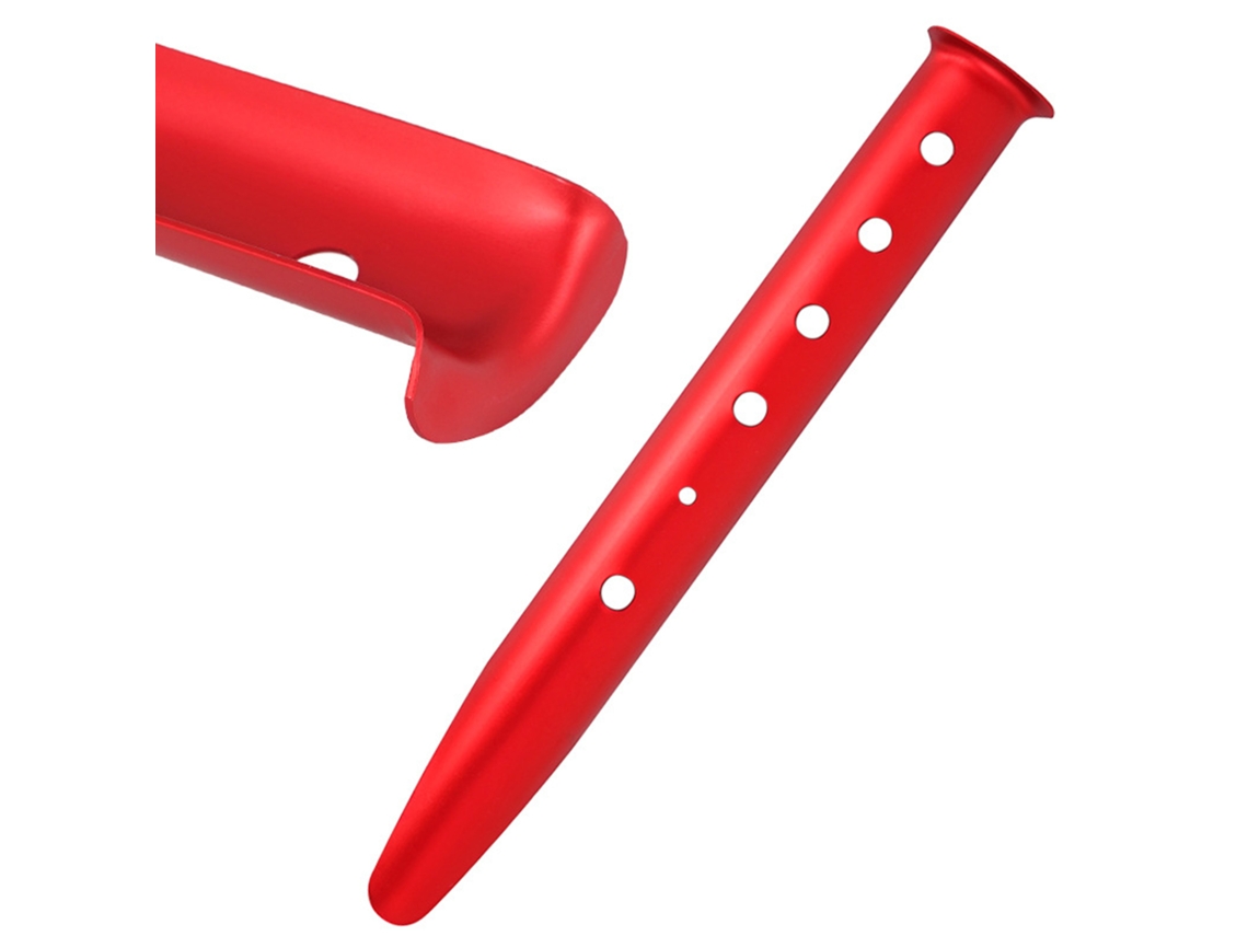 Prego de Tenda Camping Alumínio Leve 31cm Vermelho