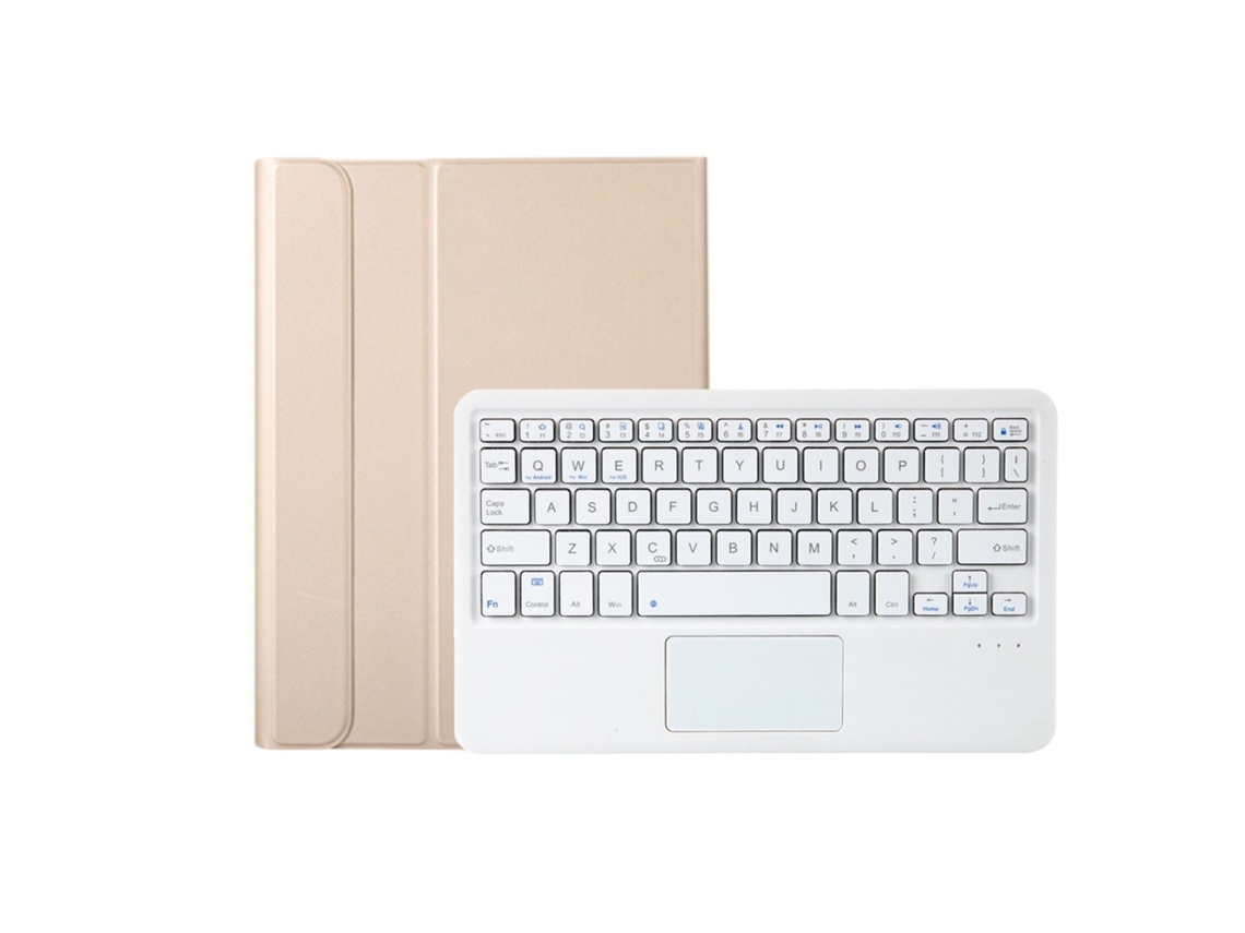 Lurelia Capa Com Teclado Bluetooth Para Lenovo Pad P11 J606f Com Retroiluminação Com Touchpad Em Dourado E Branco