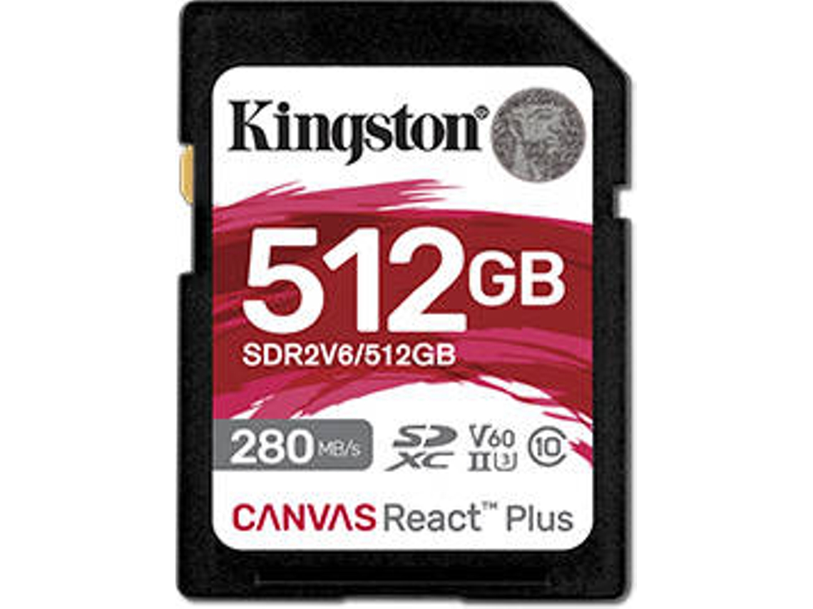 Cartão de Memória KINGSTON SDXC Canvas React Plus V60 SD 512 GB