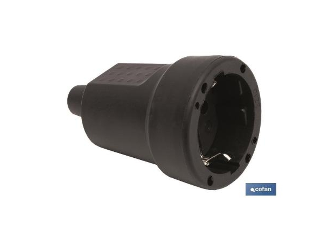 Base enchufe aerea goma negra (16a-250v)
