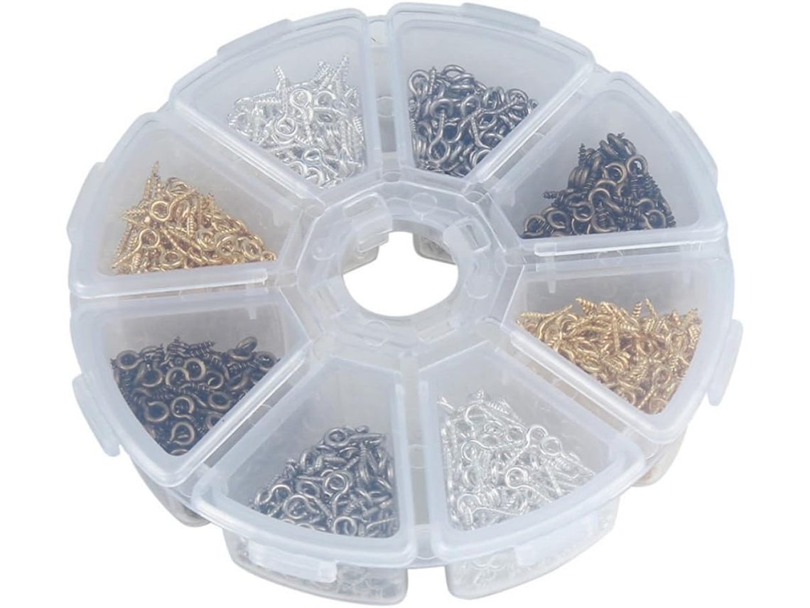 Pacote Com 800 Ganchos De Metal Maciço Com Rosca, 4x10mm, Para Fabricação De Joias E Outros Produtos.