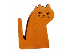 Cortador de Fita Adesiva em Formato de Gato, de Madeira, com Design Retrô Adorável e Elegante. GOKOCO