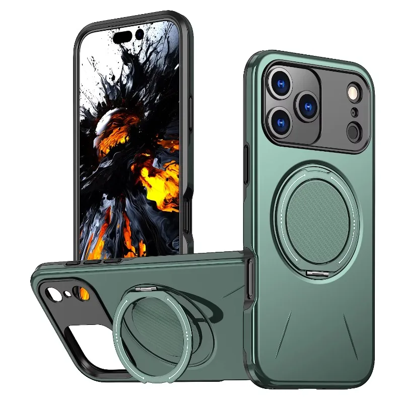 (verde, Para Iphone 15 Pro Max) Capa Protetora Com Suporte Magnético Para Carro, À Prova De Choque E Com Carregamento Sem Fio.