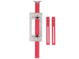 Gabarito para furação de puxadores de portas e armários com espaçamento de 64 mm, 96 mm, 128 mm e 192 mm.