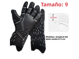 Luvas De Goleiro De Futebol Profissionais (pretas, 9 Cm), Com Proteção Reforçada Em Látex.