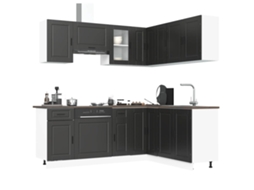 Vidaxl 11 Peças Armário De Cozinha Conjunto Porto Preto