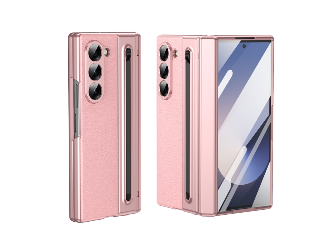 Capa Para Samsung Galaxy Z Fold 7 Dobradiça Porta-caneta Stylus Rosa Czhhmart