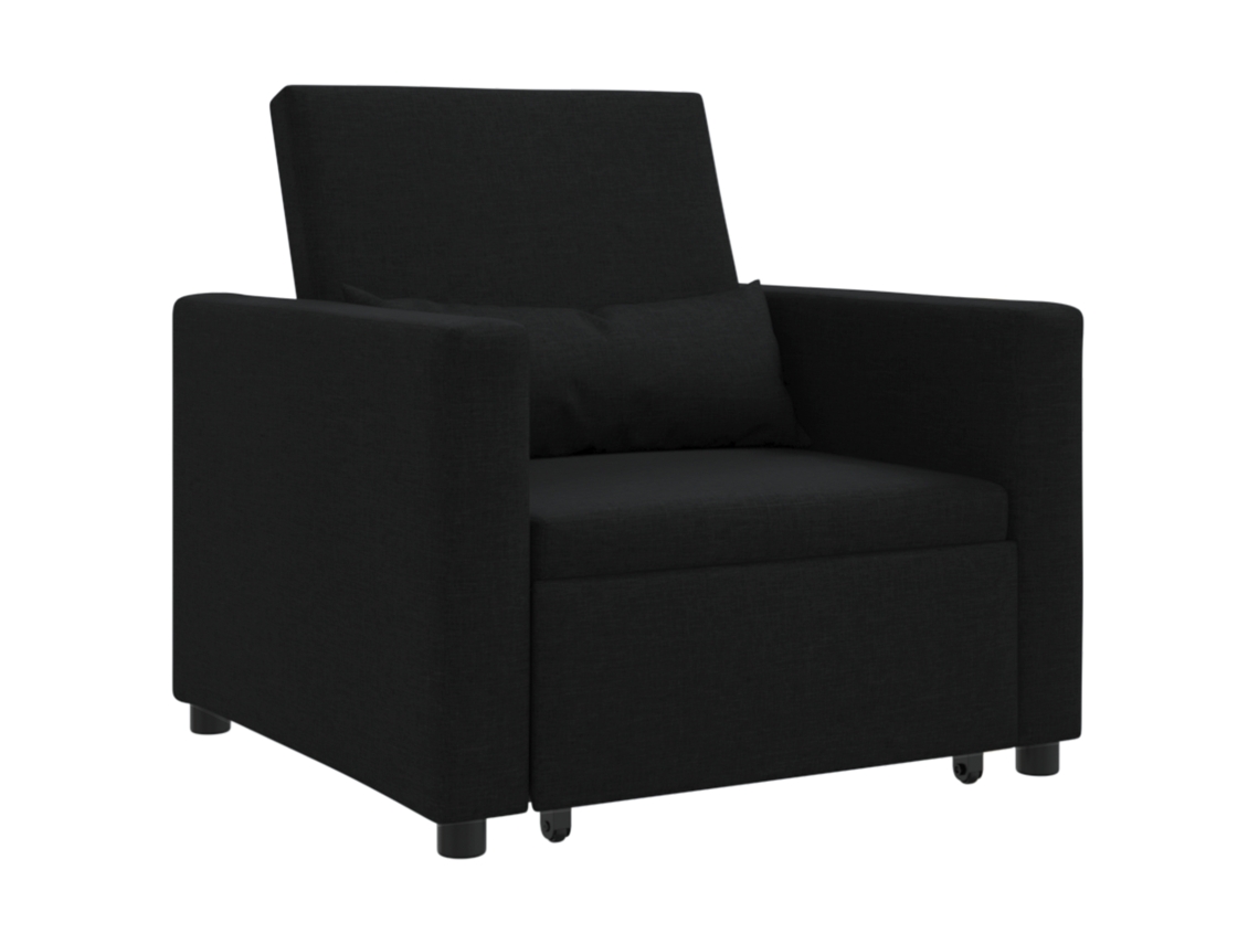 Conjunto 1 Sofá Conversível Vidaxl Preto Tecido (90 X 165 X 87 Cm)