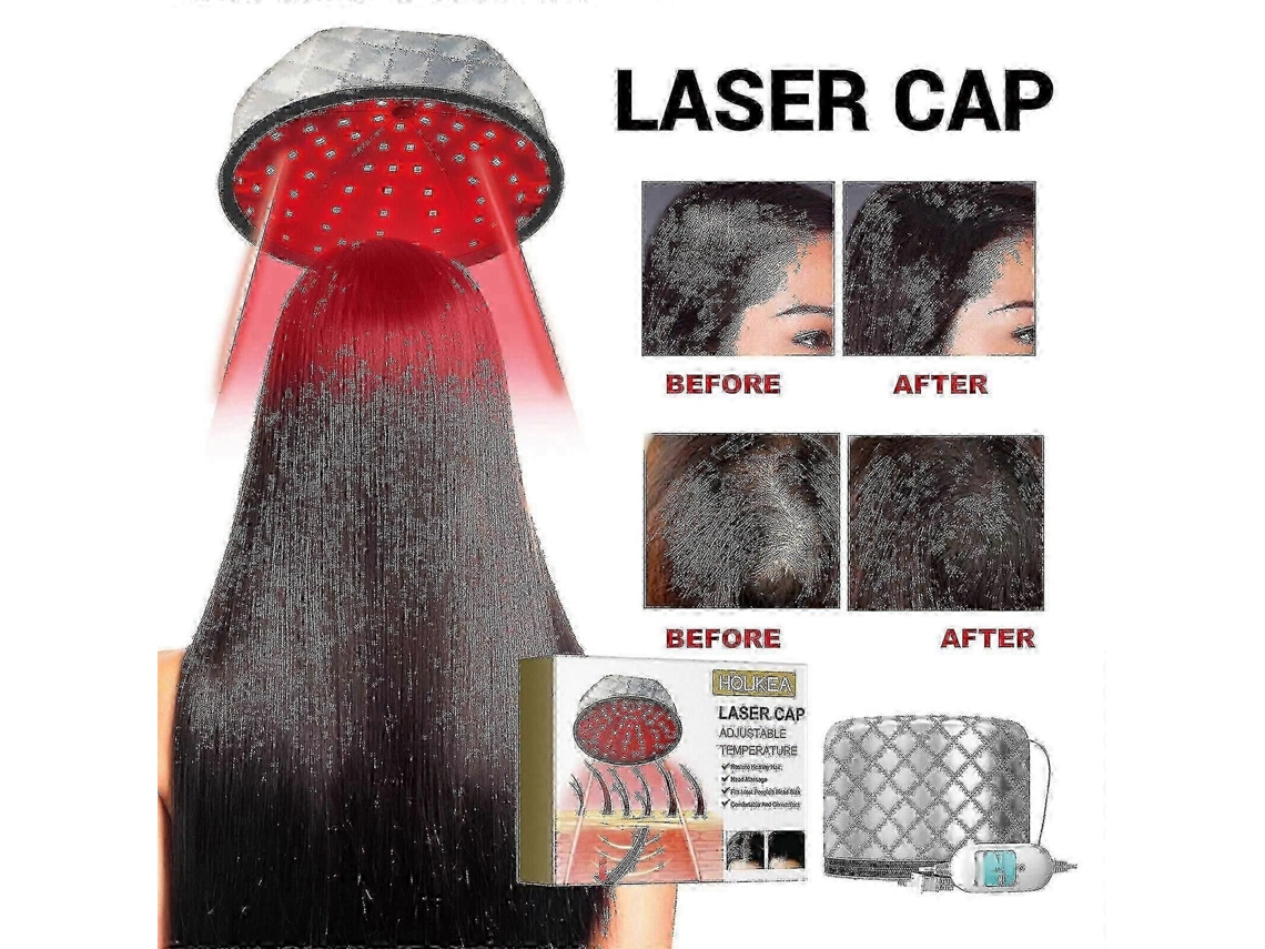 Boné de Terapia Luz Vermelha com Tecnologia Laser Infravermelho Led para Tratamento Crescimento Capilar 50 % Oferta Especial GOKOCO