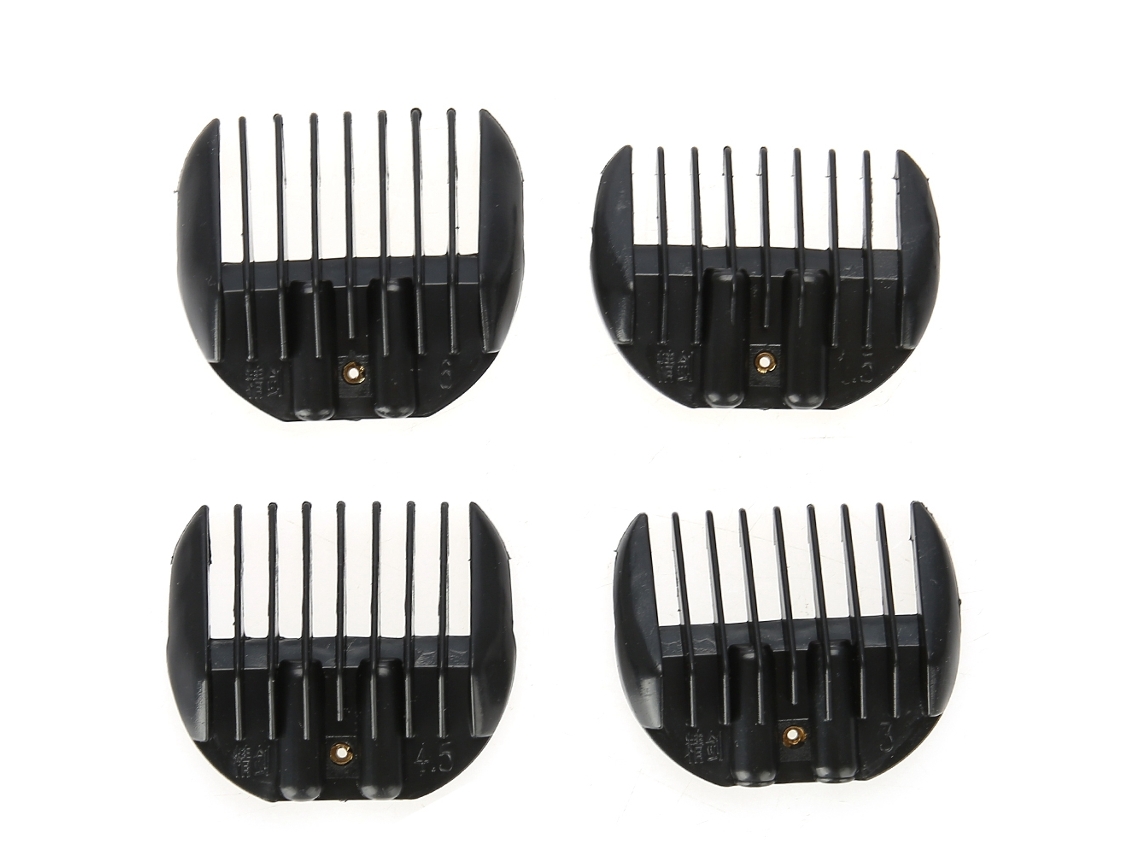 4pcs/set Pente Limitador De Corte De Cabelo Anexo Para Tijela Barbear Estilo Ferramenta Preto