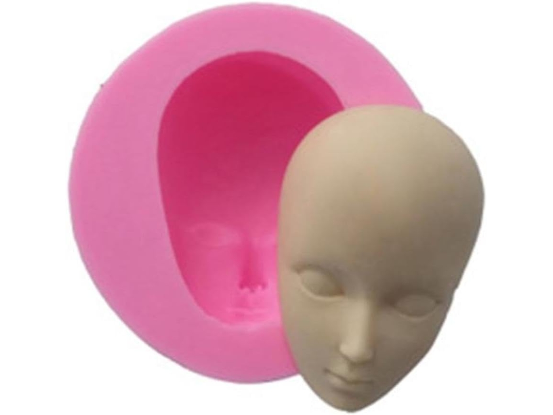 Molde De Silicone 3d Para Rosto De Boneca De Argila