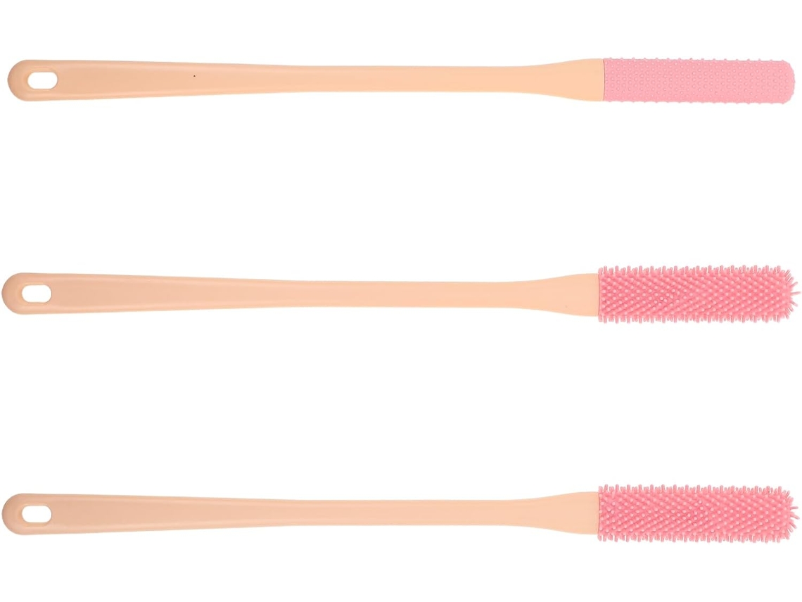 Conjunto De 3 Escovas Borracha Para Os Pés Com Cabos Ergonômicos Plástico, Fáceis De Limpar, Para Limpeza Doméstica E Em