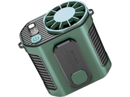 Ventilador cintura 10 velocidades, lanterna LED, visor CZHHMART (verde) | CZHHMART